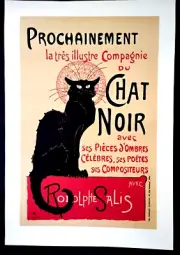 "CHAT NOIR" Lithograph Poster Thick Stock /Artist Charles Verneau (19.5x28) New