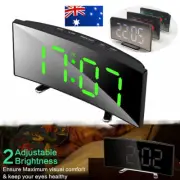 Large Number Digital Alarm Clock 7 Inch Curved Dimmable LED Kids Audlt Bedroom