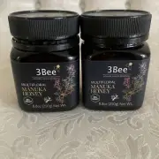 2x 3 Bee New Zealand Multifloral Manuka Honey MGO 30+~ 8.8 Oz. Exp.2027