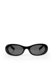 Black Oval Frame Logo Sunglasses