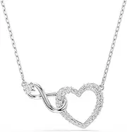 [Swarovski] Amazon Exclusive Hyperbola Pendant Necklace, Infinity and Heart Shape, White Crystals in a Rhodium Plated Setting