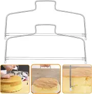 Idopick 2 Pieces Adjustable Cake Levelers Set Double Wire Cake Slicer Cutter ...