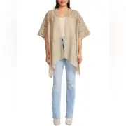 Steve Madden Women's Crochet-Trim Lightweight Kimono Size OSFM