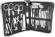 26PCS Manicure Set Black Nail Clippers Set Carbon Steel Manicure Tools Kit for Home Salon