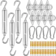 80Pcs Shade Sail Hardware Kit Stainless Steel Heavy Duty Sun Shade Installation Kit Triangle Rectangle Square Sun Shade Sail Accessories for Outdoor Garden Patio Yard