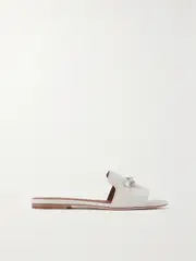 [Loro Piana] Loro Piana - Summer Charms Suede Slides - Gray - IT39 IT 39 Gray