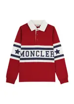 Moncler Kids Logo-print Cotton Polo Shirt (12-14 Years) - Red 12A (12 years)