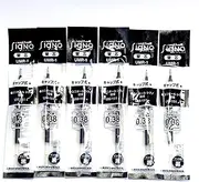 Uni-Ball Signo Extra Fine Point Gel Pen Refills Black Ink 0.38 mm Set of 6 (Japan Import) [Komainu-Dou Original Package]