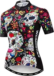 [HimyBB] Women's Cycling Jersey Short Sleeve Bike Shirt Top Lady Biking Clothing, Flower, S