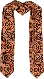[SKKNT] Tiger Stripes Orange Pattern Print Graduation Shawl Stole For Academic Commencements Honor Sash Congratulations Gift, Sharp Corner, One Size