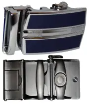 men’s belt buckle ratcheting automatic self-lock track line new blue buckle only