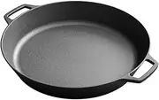 EDGING CASTING Pre-Seasoned Large Cast Iron Skillet 17 Inch, Dual Handle Outdoor Camping Frying Pan, Pizza Pan, Use for Grill, Stovetop, Induction, Oven Safe Cookware