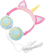 Yardenfun 1pc Unicorn Headphones Gamer c Headphones Over Ear Wired Headphones Over Ear Over Ear Headphones Wired Headset Unicorn Headphone Glowing Headset Creative Headset