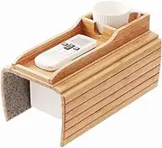 Nuyhgtr Wooden Couch Cup Holder, Foldable Arm Table, Sofa Arm Organizer, Removable Adjustable Tray for Snacks, Drinks, TV Remote, Sofa Accessory, 16.14x13.39 inches
