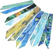 6pcs Silk Scarf Headband Women's Scarves Women's Wallet Silk Hair Ties Satin Scarf Purse Accessories Bandana Wrap Headscarf Handbags Hair Scarf for Women Purse Ribbon Bag Scarf VALICLUD