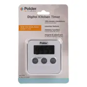 Polder LCD Display 100 Minute Magnet/Stand-Arm Digital Kitchen Timer 8cm WHT