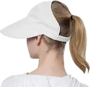 Muryobao Womens Summer Baseball Hat Outdoor Wide Brim UV One Size, White