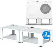 MATALDE 2 Pack Laundry Pedestal for Washer and Dryer - Fit 27 and 28 Inch Washer and Dryer Stand Heavy Duty Steel Universal Washing Machine Raiser 700lbs Capacity 15.7'' Height White