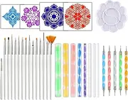 29pcs Mandala Dotting Tools Set with Stencils Palette Paint Brush Ball Stylus Pens for Painting Rocks Nails Canvas Coloring Art Drawing