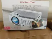 Packard Bell All-In-One Home Theater Projector & Screen. Brand new factory seal