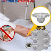 6PCS Stainless Steel Kitchen Sink Strainer Waste Plug Filter Drain Stopper Mesh