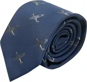 [King & Priory] Navy Blue Embroidered Hurricane Fighter Plane Tie, Blue, One Size