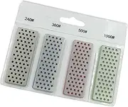 Fenteer 4pcs/Set Diamond Sharpening for Snowboard Skiing Professional 240 360 500 1000 Grit, Fine Coarse Sharpening, L