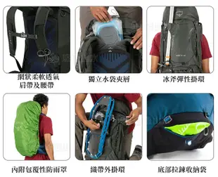 OSPREY 美國 Kestrel 48 M/L 登山背包《湖泊藍》48L雙肩後背包/輕量透氣/自助 (9折)