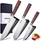 3-Piece Professional Chef Knife Set - Ultra Sharp Japanese Knives with High C...