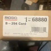 RIDGID I-1822 PIPE THREADER FOOT PEDAL CORD B-294 CAT#68880