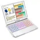 For iPad 8th 9th Gen 10.2 2021 Bluetooth Keyboard Case Cover with Pencil Holder