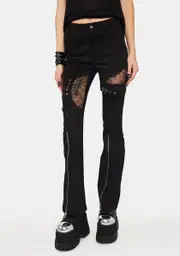 [Punk Rave] Gothic Elastic Flare Pants