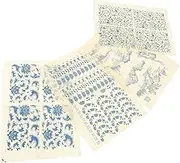 DOITOOL 4 Sheets High Temperature Underglaze Transfer Paper of Decals for DIY Pottery Decoration Practical and Easy to Use for Glazed Color Decals