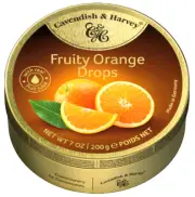 CAVENDISH & HARVEY Fruity Orange Drops Hard Candy 7 oz 200 g SEALED TIN Germany