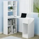 Computer Desk Bookshelf Drawer Cabinet White 120CM Home Office Furniture S WH-AB
