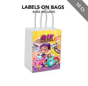 10 Abby Hatcher Label on White Kraft Gift Bag Birthday Party Favor 5.5 x 8