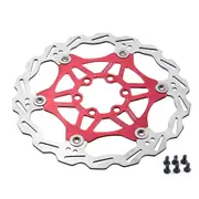 180MM Stainless Ultra Light 6pcs T25 Screws Floating Disc MTB Bike Brake Rator RED COLOR