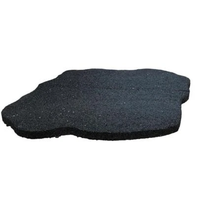 Flexon Rubber Slate Stepping Stones 16"x16" Durable Weatherproof Black Set of 3