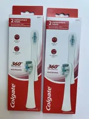 2X Colgate 360 Whitening Battery Power Toothbrush Replacement Heads Two Count
