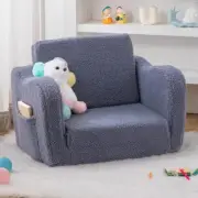 Chair Sofa Couch Chairs Toddler Baby Kids Foldable 2-in-1 Sherpa Out Bed Comfy