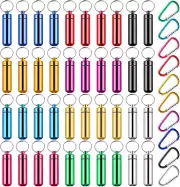 40 Pcs Aluminum Metal Pill Box Case Organizer Waterproof Mini
