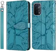 [CXTcase] for Oppo A74 5G / Oppo A54 5G Case PU Leather Folio Flip Cover Magnetic Wallet Phone Case with Pocket - Blue