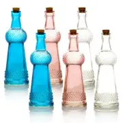 Vintage Shabby Chic Glass Bottles With Cork