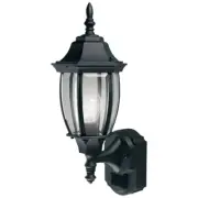 Alexandria 17.3 In. 1-Light Farmhouse Matte Black Motion Sensing, Dusk-To-Dawn,
