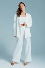 malene oversized blazer in orchid white