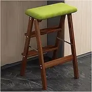 Wooden Step Ladder Chair Household Wood Ladder Stool Rack Folding Ladder Stools Multifunction Bookshelf Plant Stand for Kitchen Office Library(Style-2)