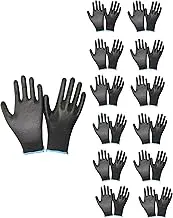 PU Coated Work Safety Gloves General Purpose Mechanic Hand Protection 12 PAIRS multi-function, light-weight, Anti-slip, Breathable (Small)