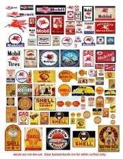 1: 24 1:18 VINTAGE OIL & GAS SIGN DECALS #3 For Diecast, Train Layouts