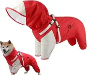Dog Rain Jackets - Lightweight Puppy Rain Jacket | Adjustable Fit Reflective Hooded Pet Clothes for M to X-Large Dogs and Puppies Enhance Nighttime Visibility