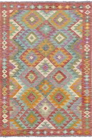 Afghan Kilim Zari Hand Knotted Wool Rug - 238x176cm by Cyrus Rugs
